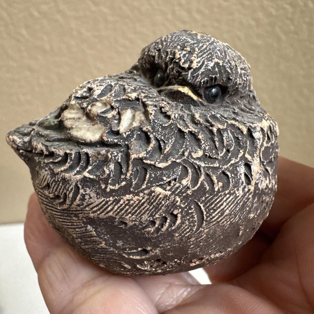 Vtg Hannes Johansson Swedish Art Pottery Baby Bird Figurine Signed 1970"s-1980"s